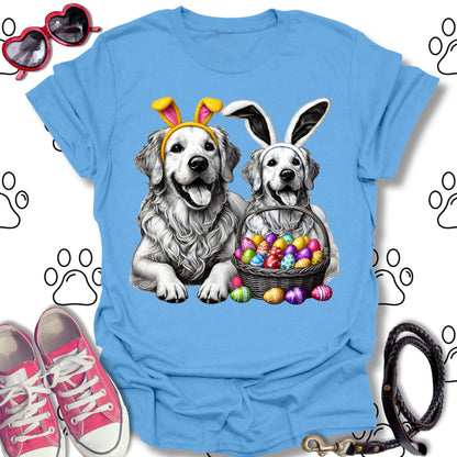 Golden Retriever Pair Easter Bunny T-Shirt