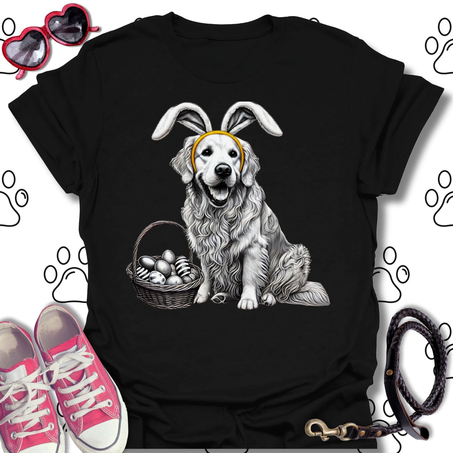 Golden Retriever Easter Bunny T-Shirt