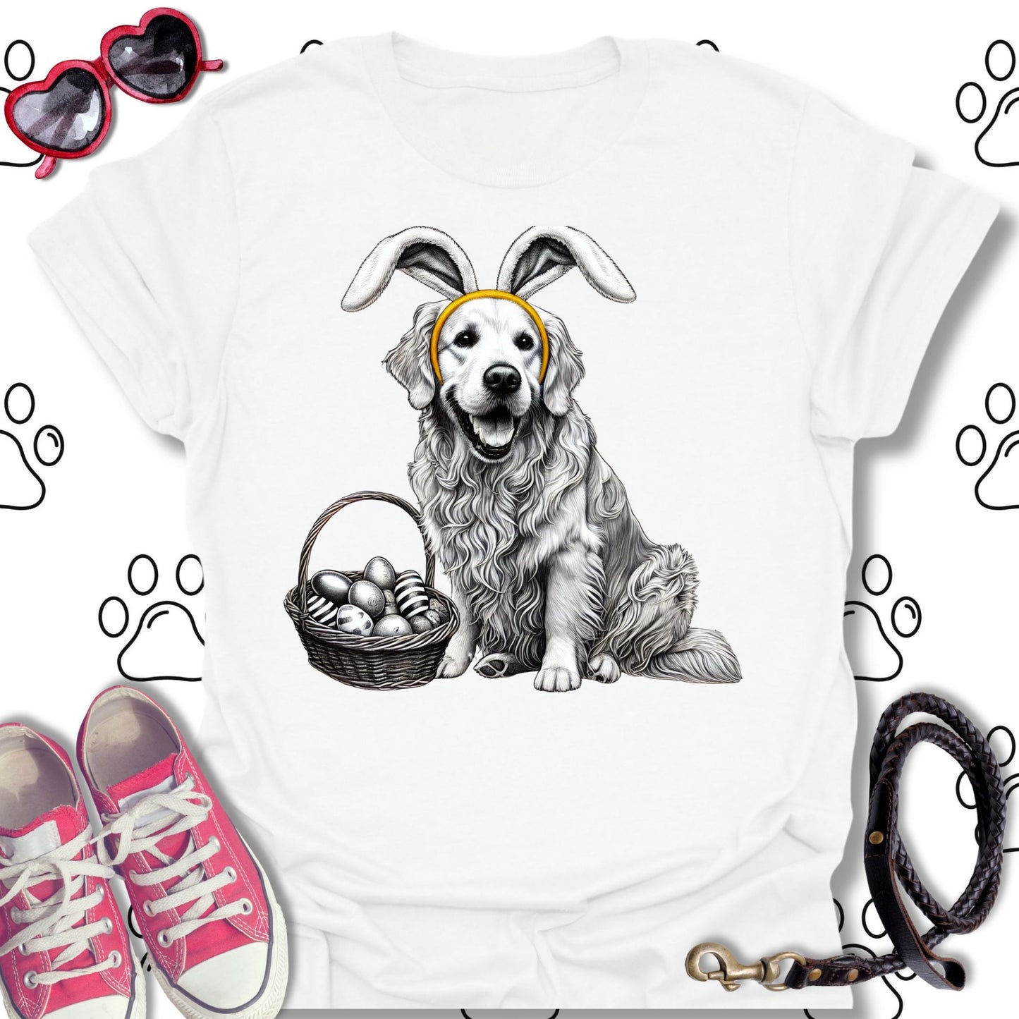 Golden Retriever Easter Bunny T-Shirt