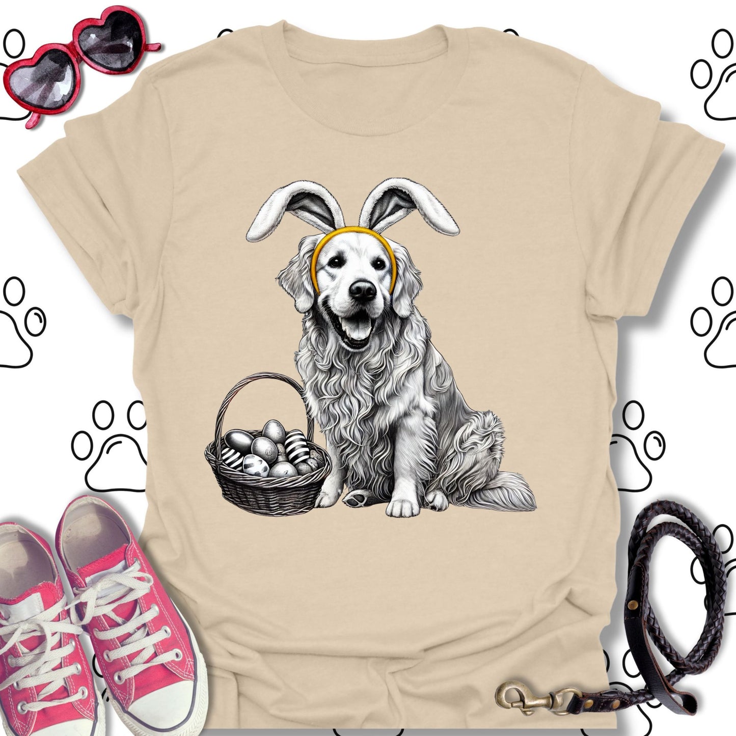 Golden Retriever Easter Bunny T-Shirt