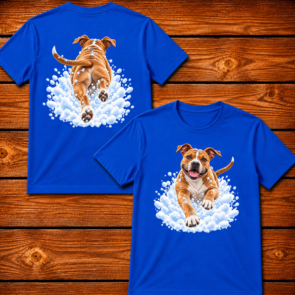 Pit Bull Snow Day T-Shirt - Front & Back Print