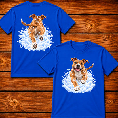 Pit Bull Snow Day T-Shirt - Front & Back Print