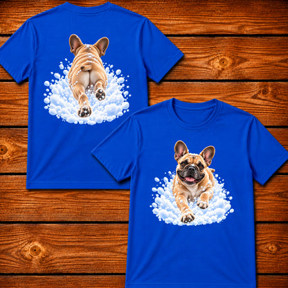 French Bulldog Snow Day T-Shirt - Front & Back Print