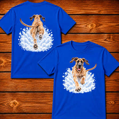 Great Dane Snow Day T-Shirt - Front & Back Print