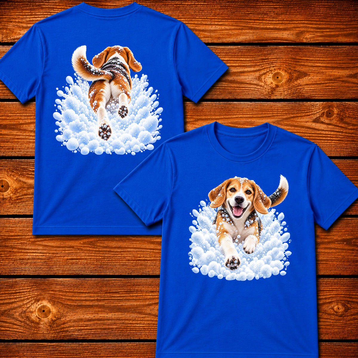 Beagle Snow Day T-Shirt - Front & Back Print