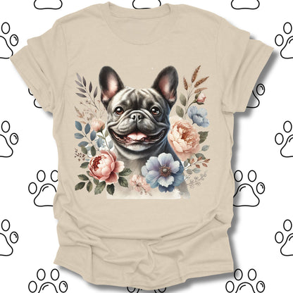 French Bulldog Floral Watercolor T-Shirt