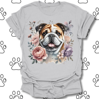 Bulldog Floral Watercolor T-Shirt