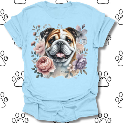 Bulldog Floral Watercolor T-Shirt