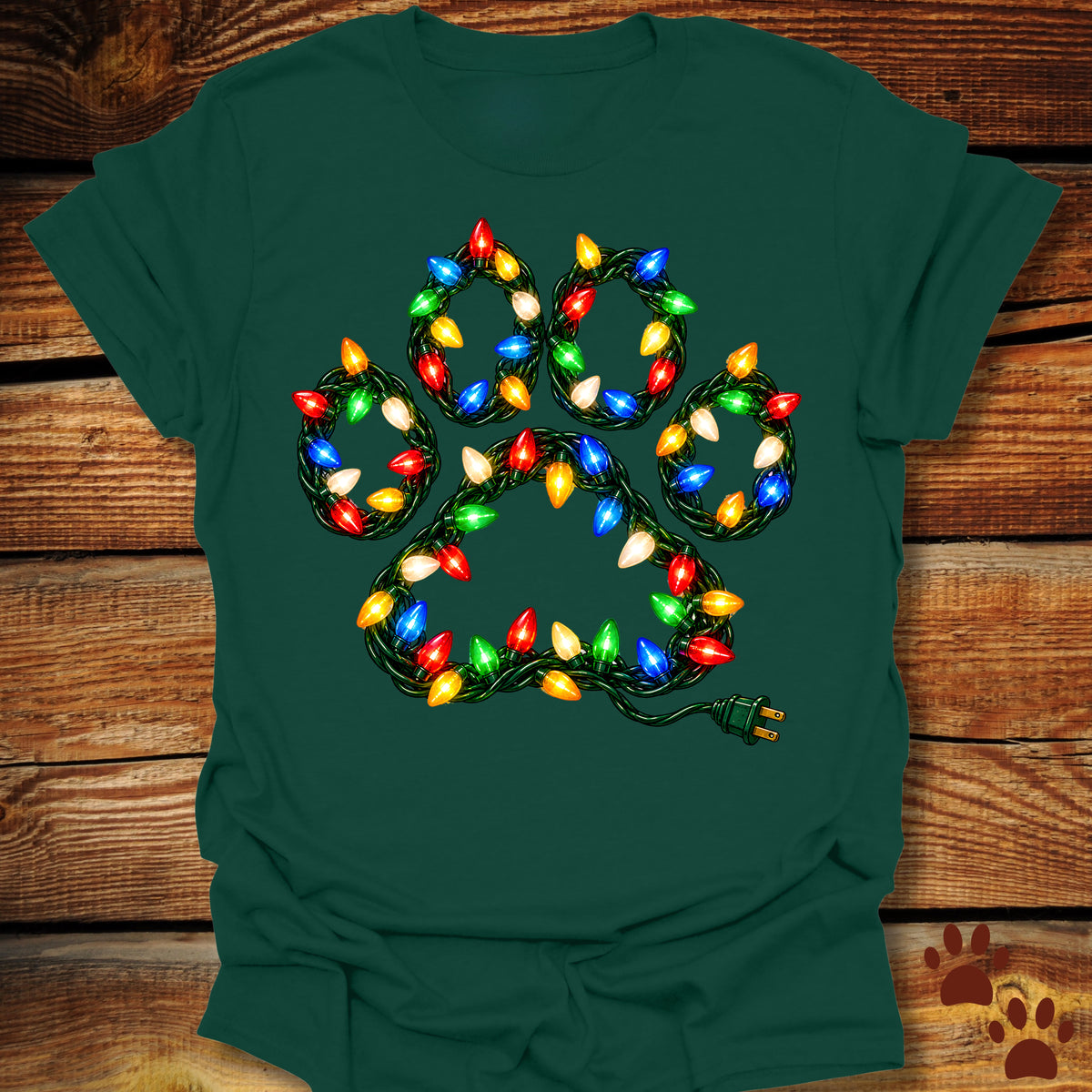 Christmas Light Paw T-Shirt