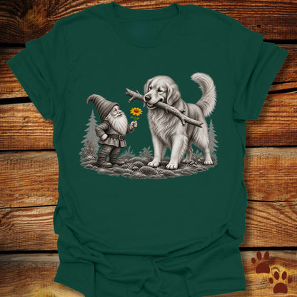 Gnome and Golden Retriever T-Shirt