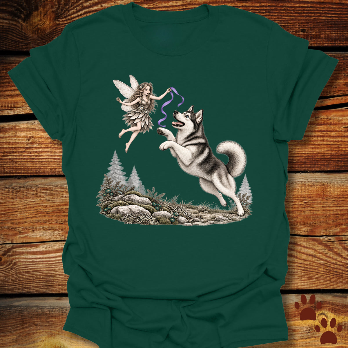 Husky Whimsical Fairy T-Shirt