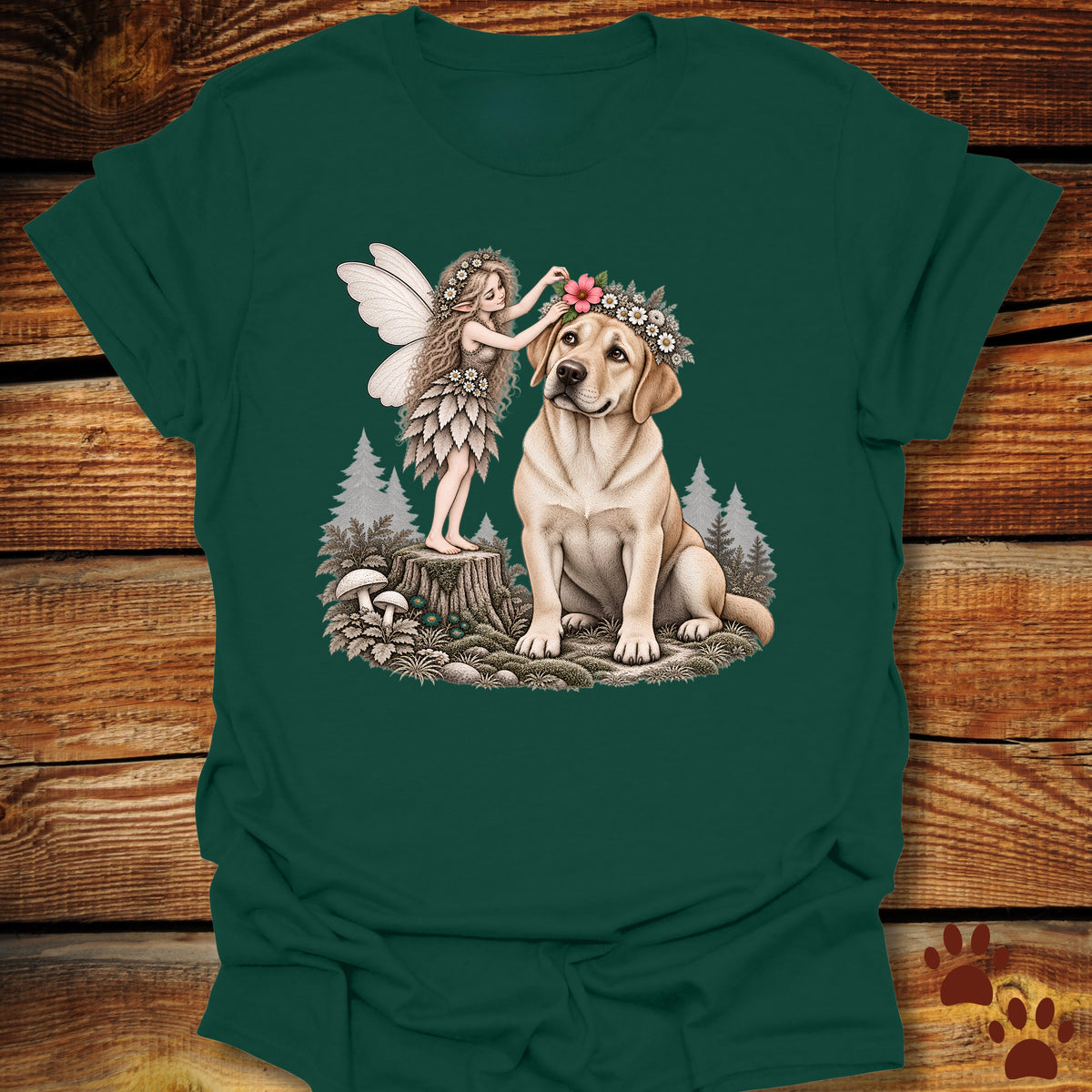 Yellow Lab Fairy Flower Crown T-Shirt