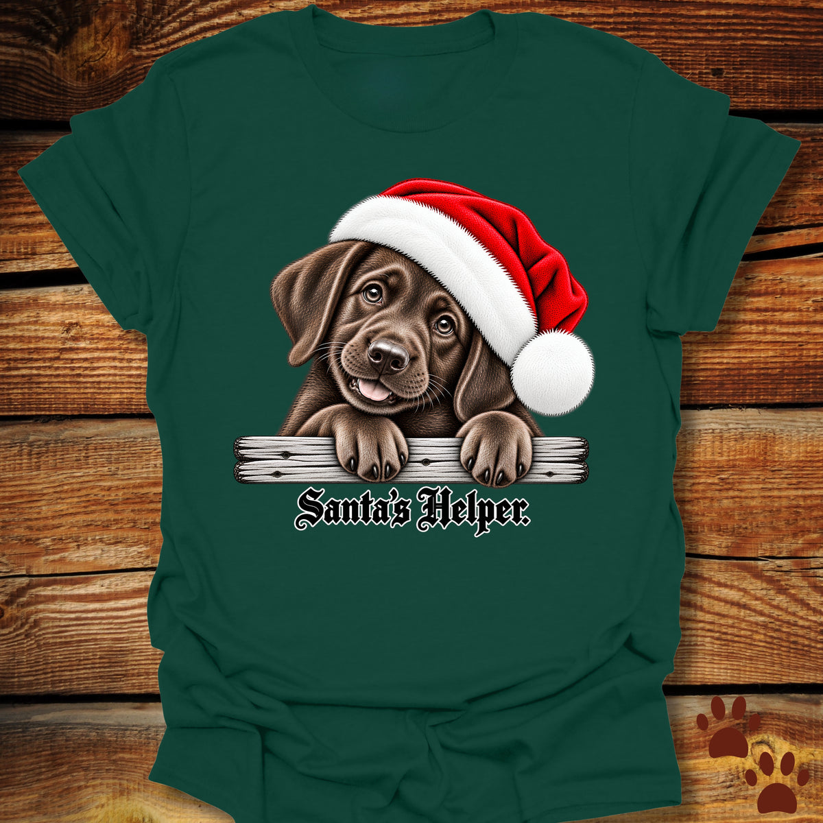 Santa’s Helper Chocolate Labrador T-Shirt