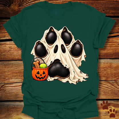 Ghost Paw Print Halloween T-Shirt