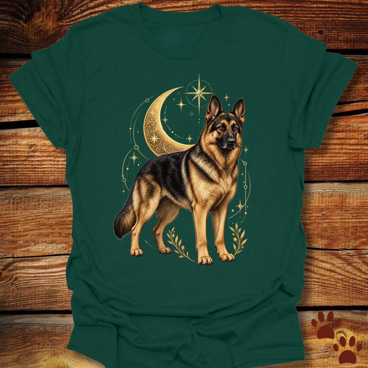 German Shepherd Celestial Moon T-Shirt