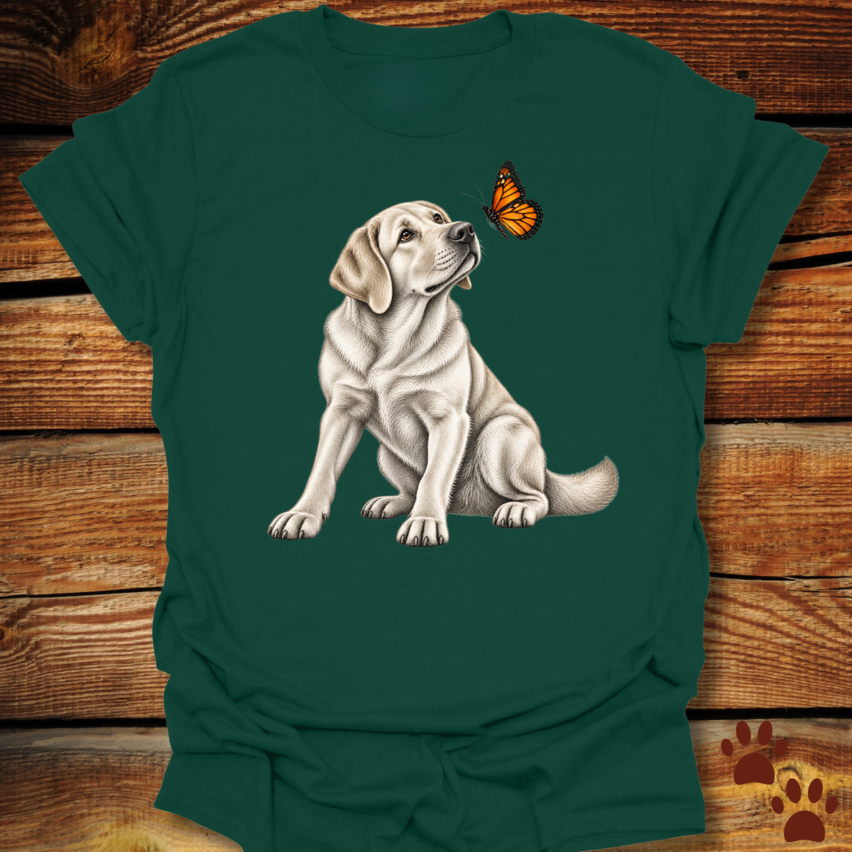 Yellow Labrador Butterfly T-Shirt
