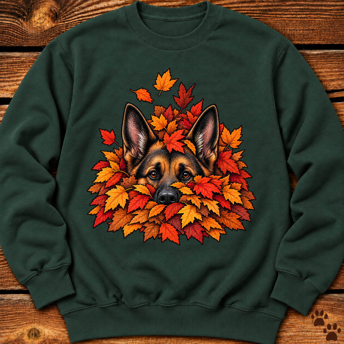 German Shepherd Leaf Pile Crewneck