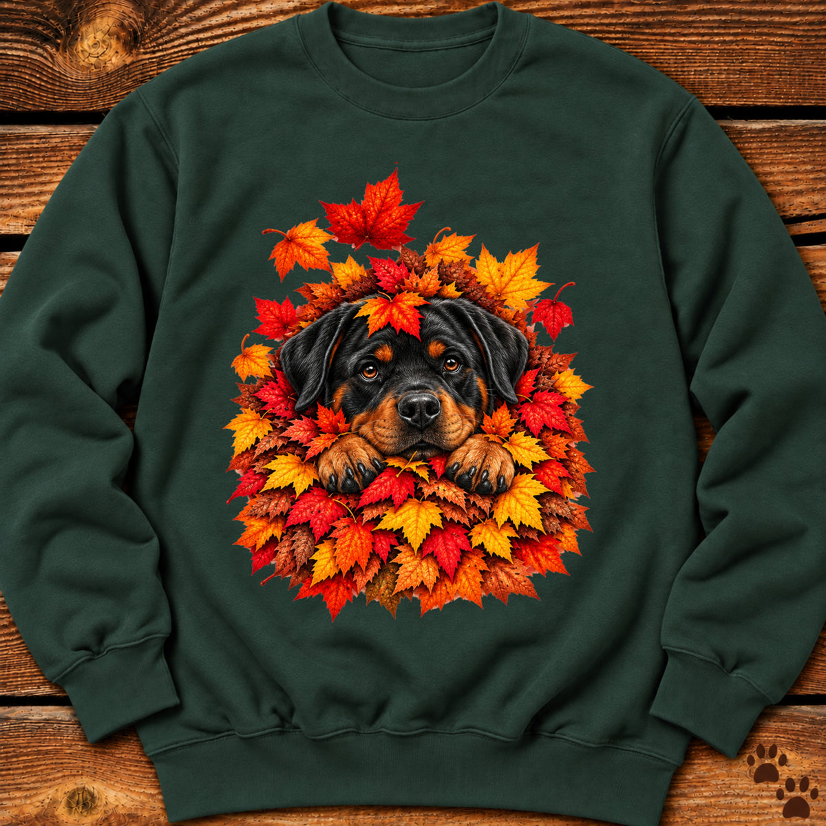 Rottweiler Leaf Pile Sweatshirt