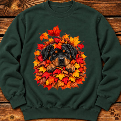 Rottweiler Leaf Pile Sweatshirt