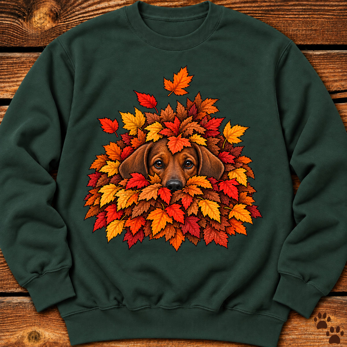 Dachshund Leaf Pile Crewneck
