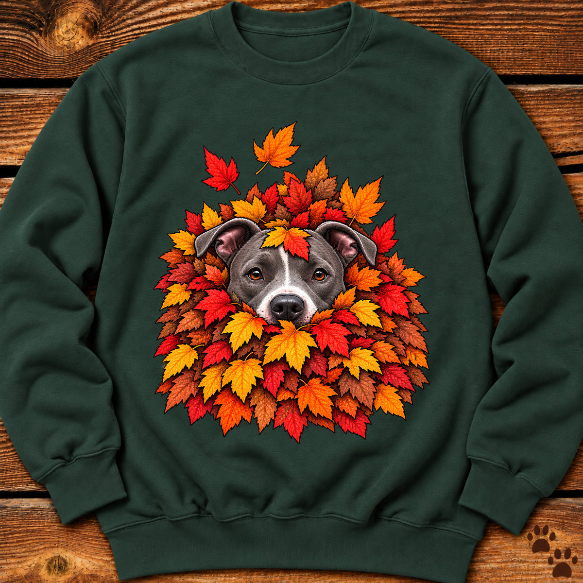 Pitbull Leaf Pile Crewneck