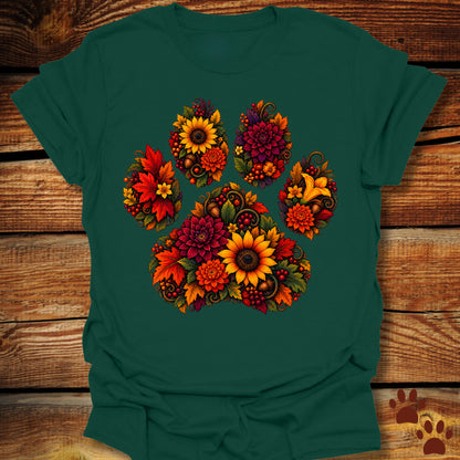 Autumn Floral Paw T-Shirt