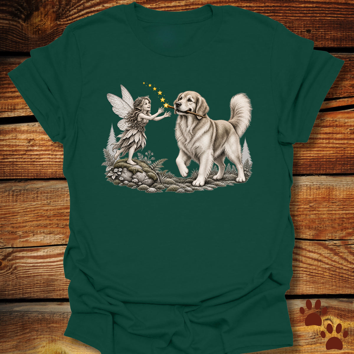 Golden Retriever Whimsical Fairy T-Shirt