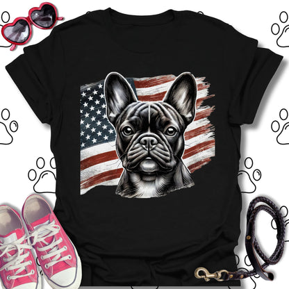 French Bulldog American Flag Patriotic T-Shirt