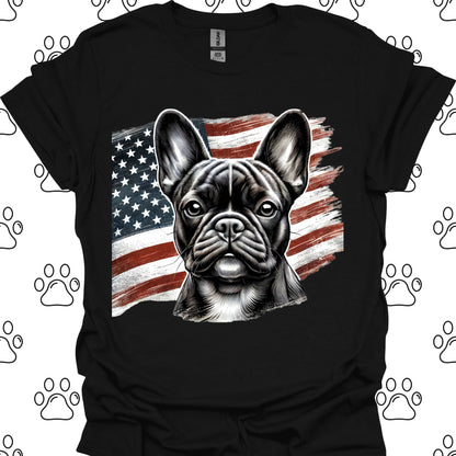 French Bulldog American Flag Patriotic T-Shirt