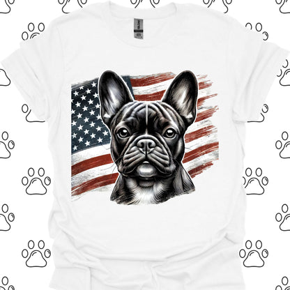 French Bulldog American Flag Patriotic T-Shirt