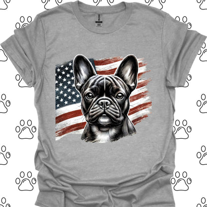 French Bulldog American Flag Patriotic T-Shirt