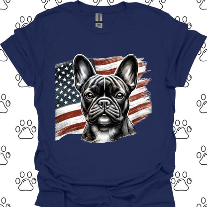 French Bulldog American Flag Patriotic T-Shirt