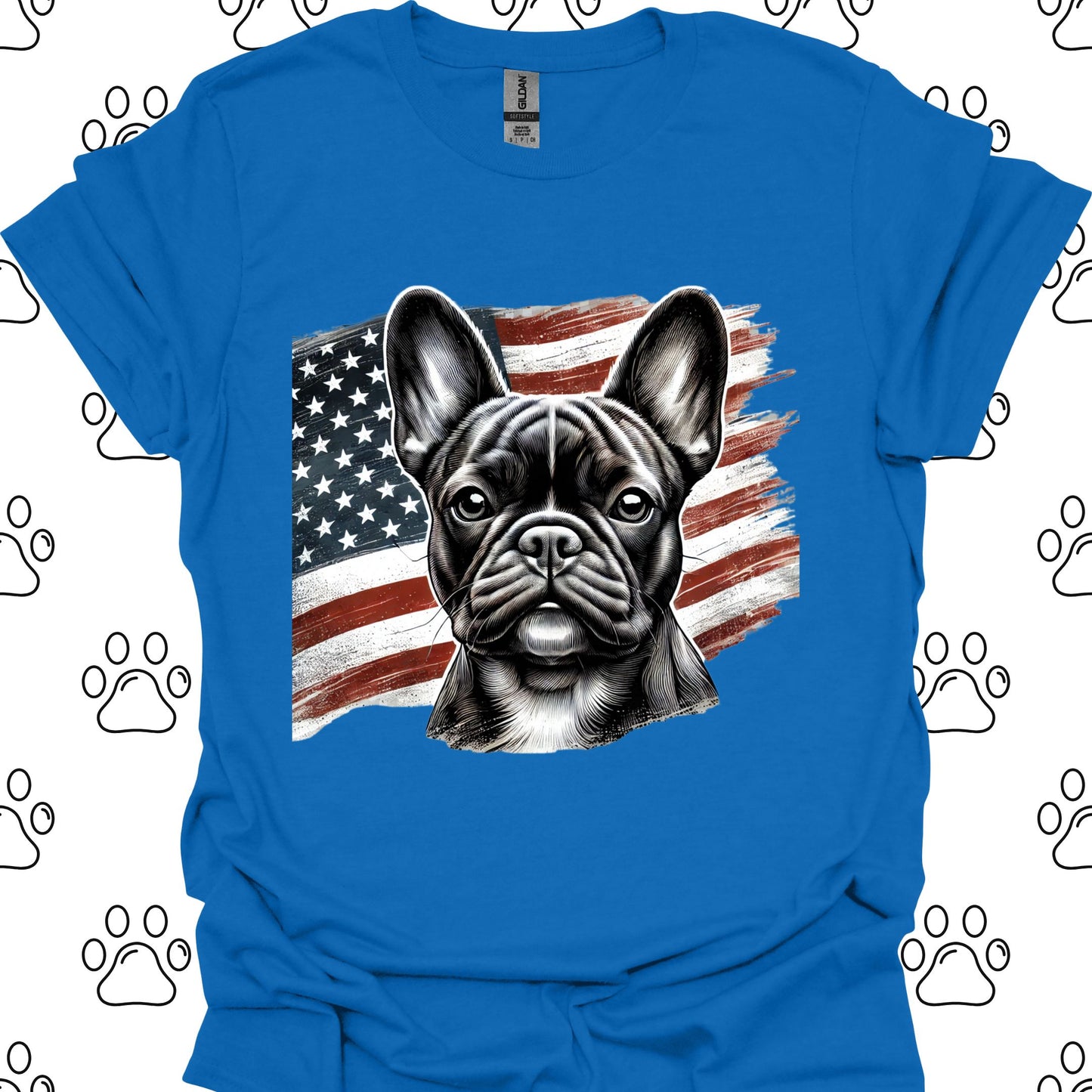 French Bulldog American Flag Patriotic T-Shirt