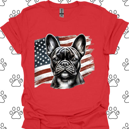 French Bulldog American Flag Patriotic T-Shirt