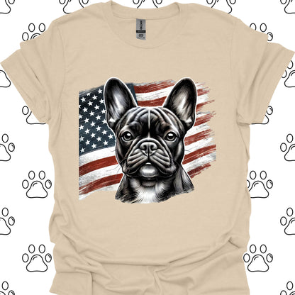 French Bulldog American Flag Patriotic T-Shirt