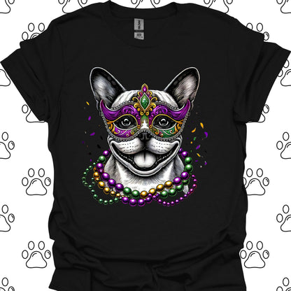 French Bulldog Mardi Gras Mask T-Shirt