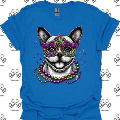 French Bulldog Mardi Gras Mask T-Shirt