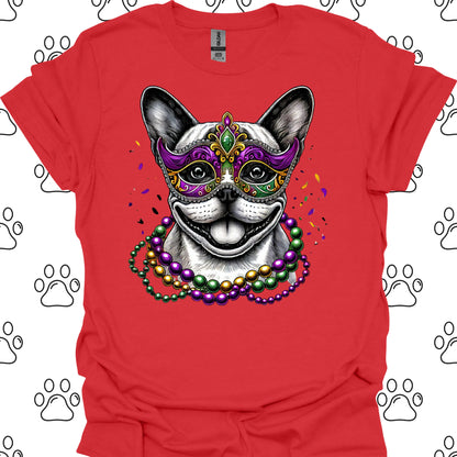 French Bulldog Mardi Gras Mask T-Shirt