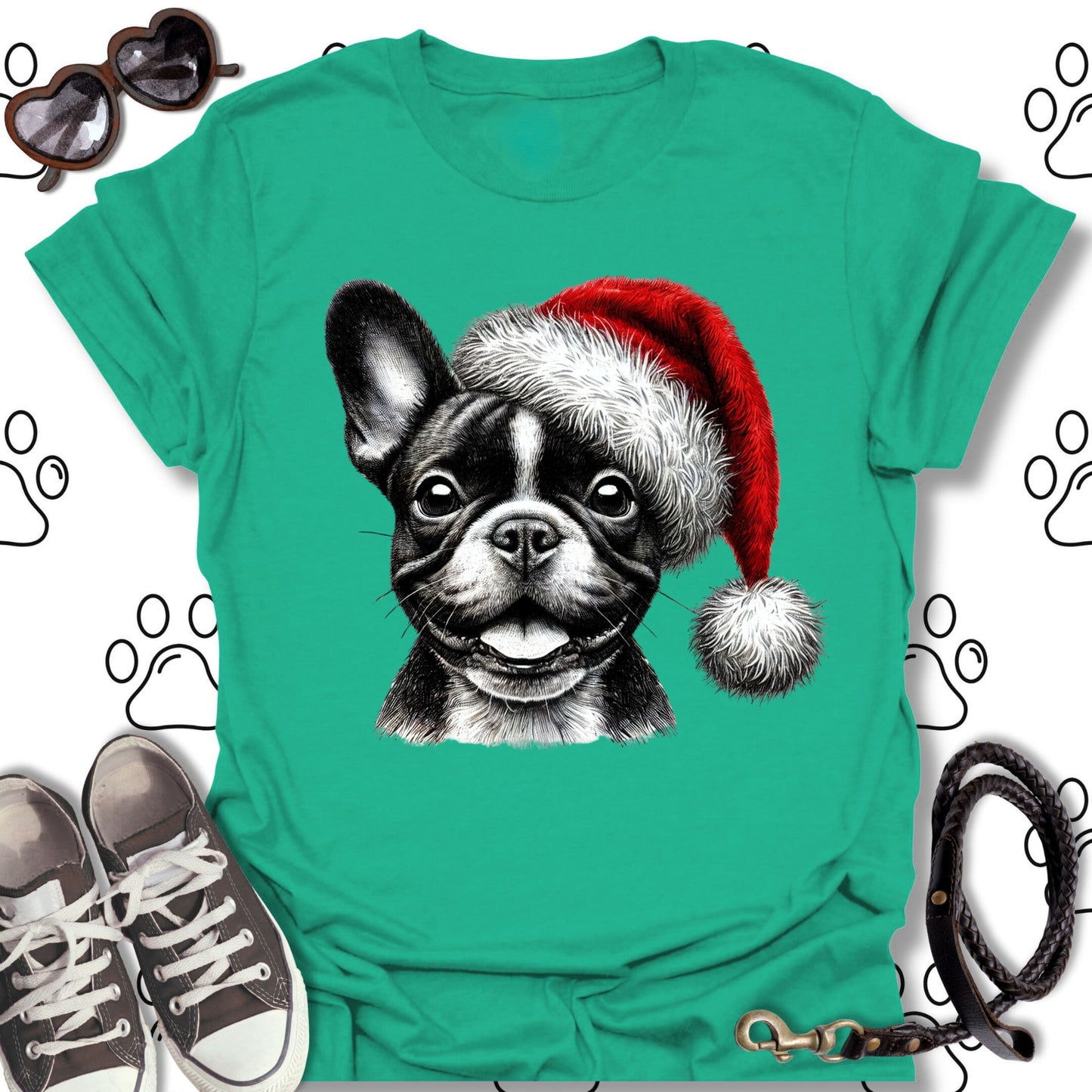 French Bulldog Santa Hat Shirt