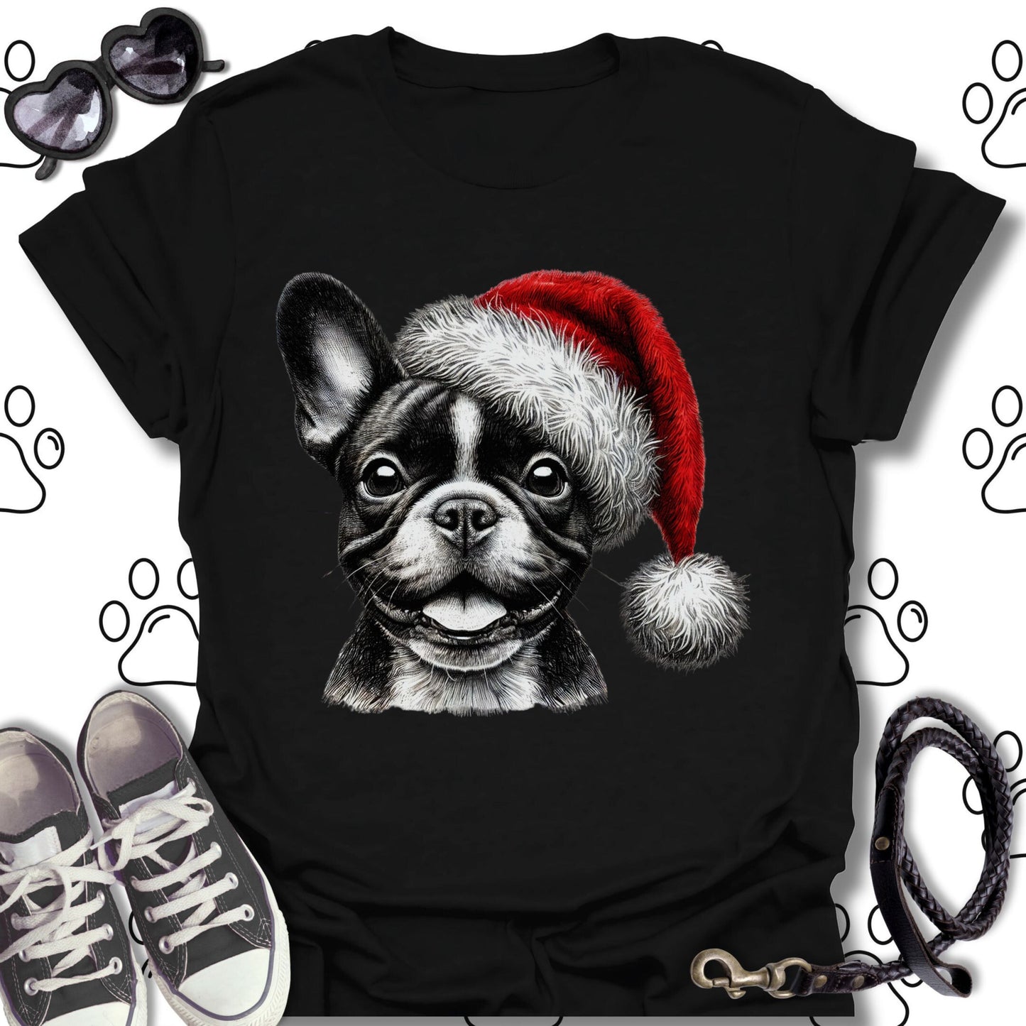 French Bulldog Santa Hat Shirt