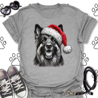 German Shepherd Festive Santa Hat Shirt