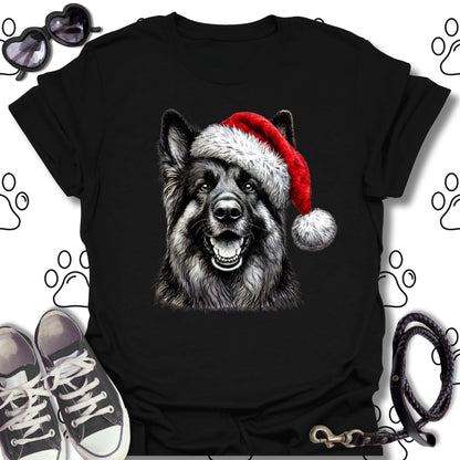 German Shepherd Festive Santa Hat Shirt