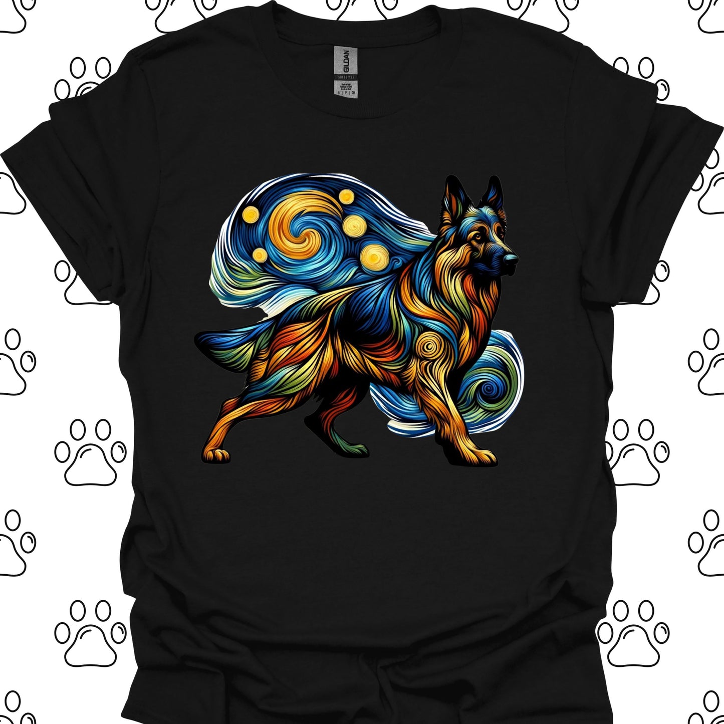 German Shepherd Starry Night T-Shirt