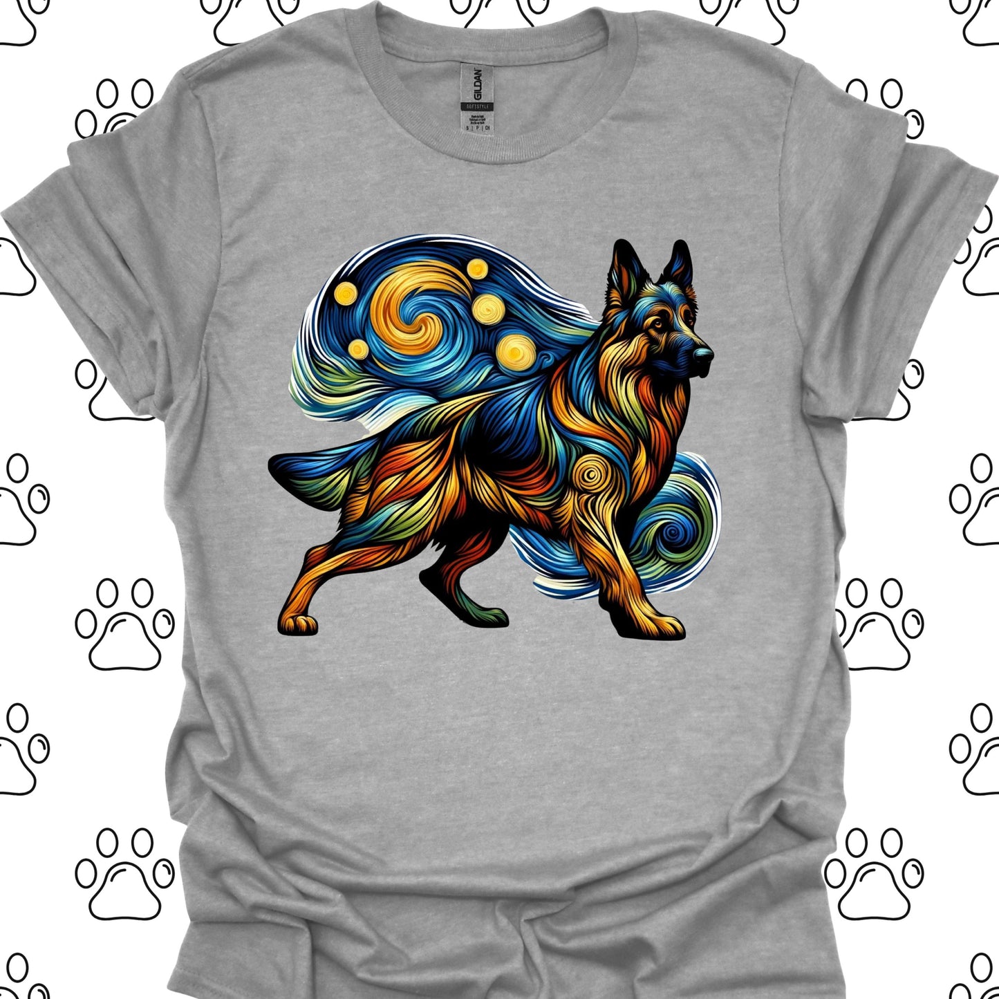 German Shepherd Starry Night T-Shirt