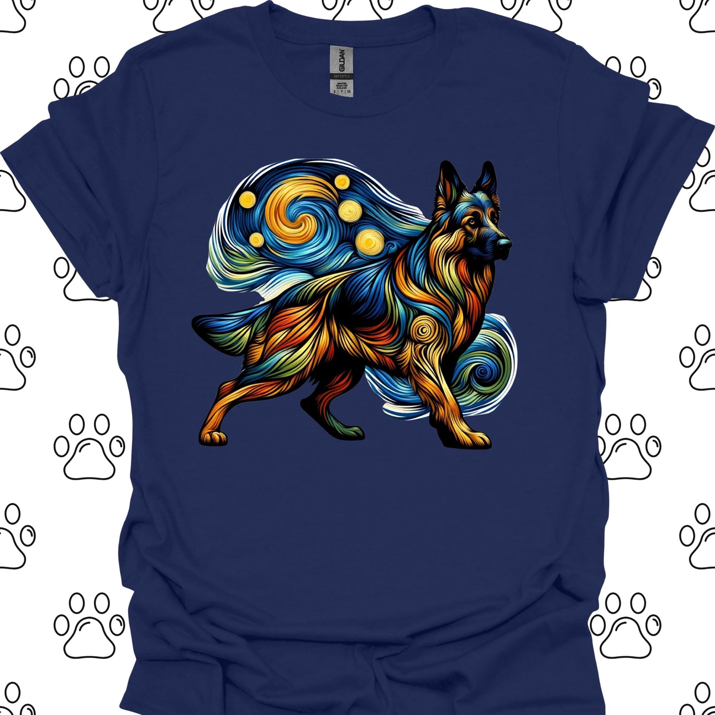 German Shepherd Starry Night T-Shirt