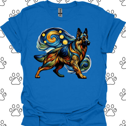 German Shepherd Starry Night T-Shirt