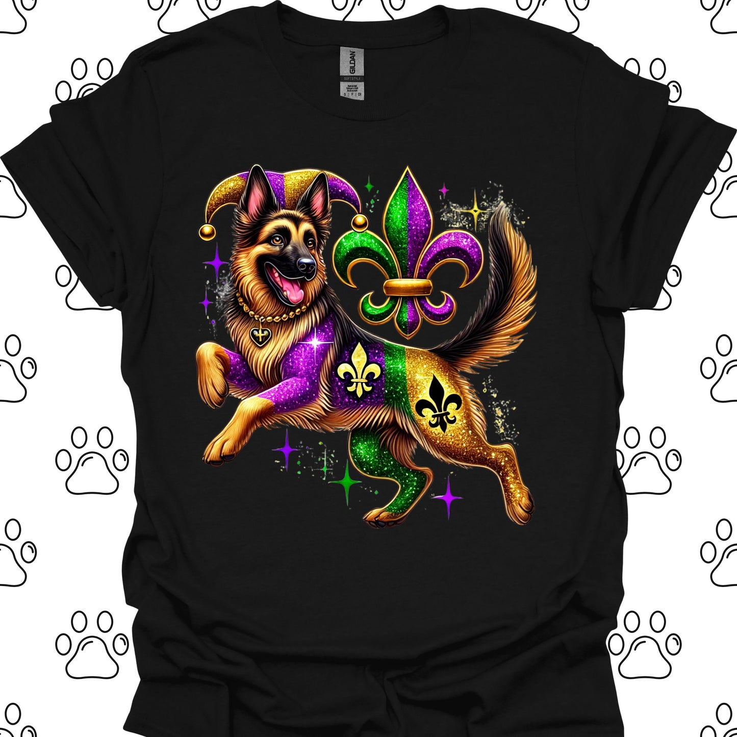 German Shepherd Mardi Gras T-Shirt