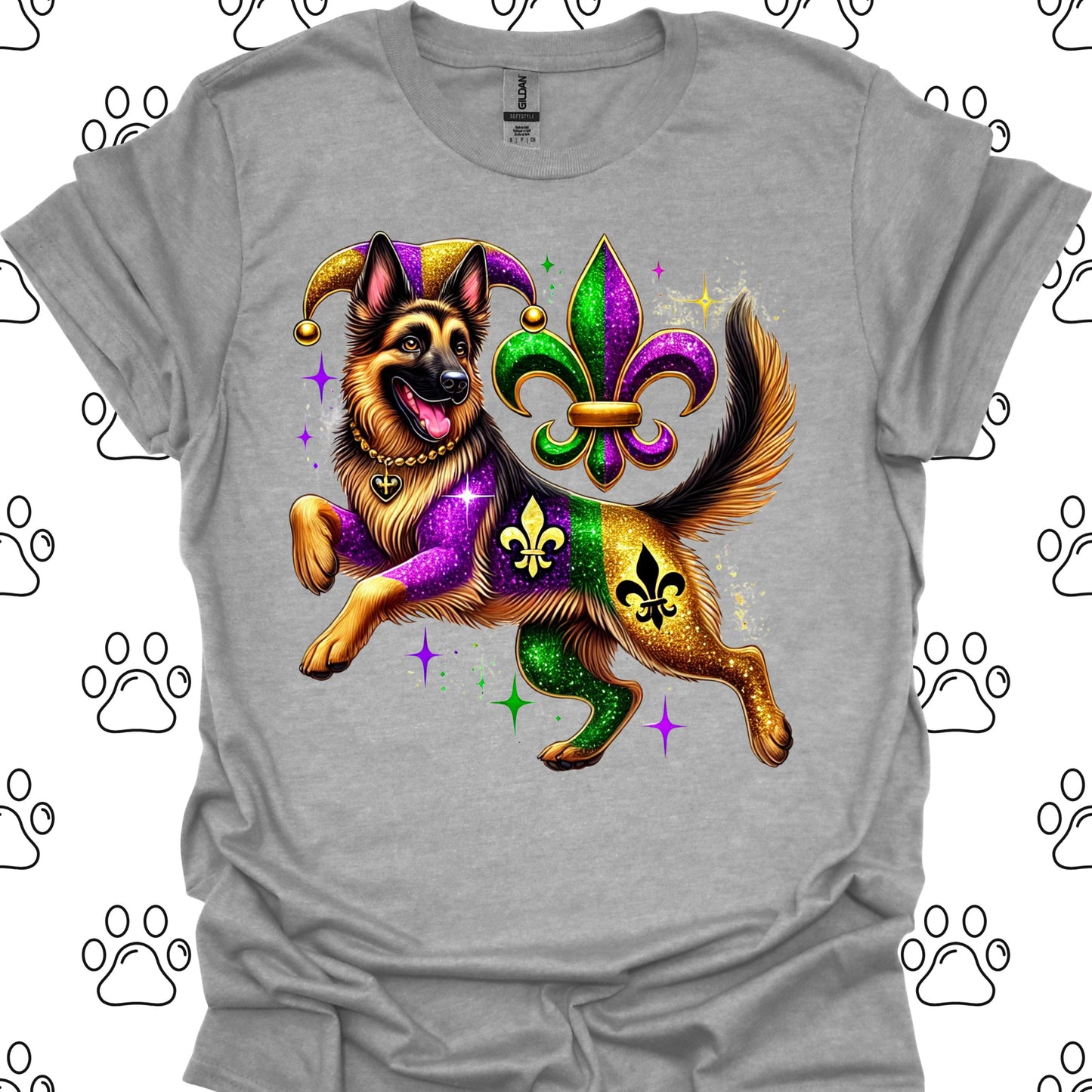 German Shepherd Mardi Gras T-Shirt