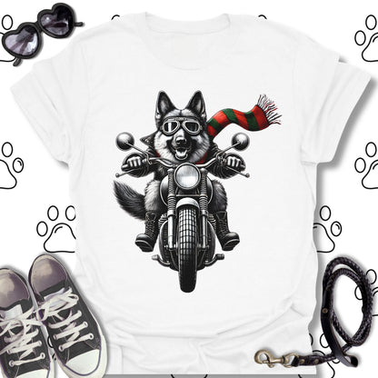 German Shepherd Holiday Biker Shirt