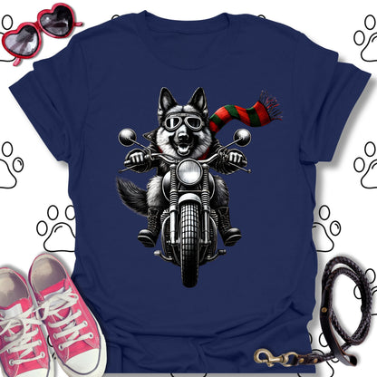 German Shepherd Holiday Biker Shirt